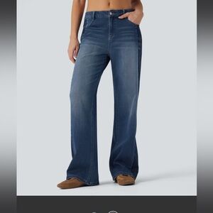 Halara Flex Low rise Colorblock Wide-Leg Jeans size Large